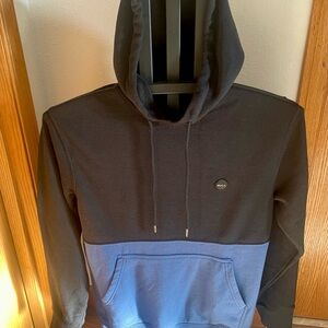 RVCA Black and Blue Two-Tone Pullover Hoodie